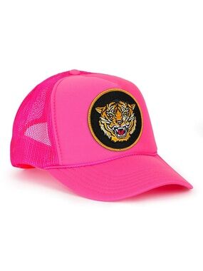 Aviator Nation NEON PINK DREAMLAND TIGER LOW RISE TRUCKER HAT 🌈⚡️💗